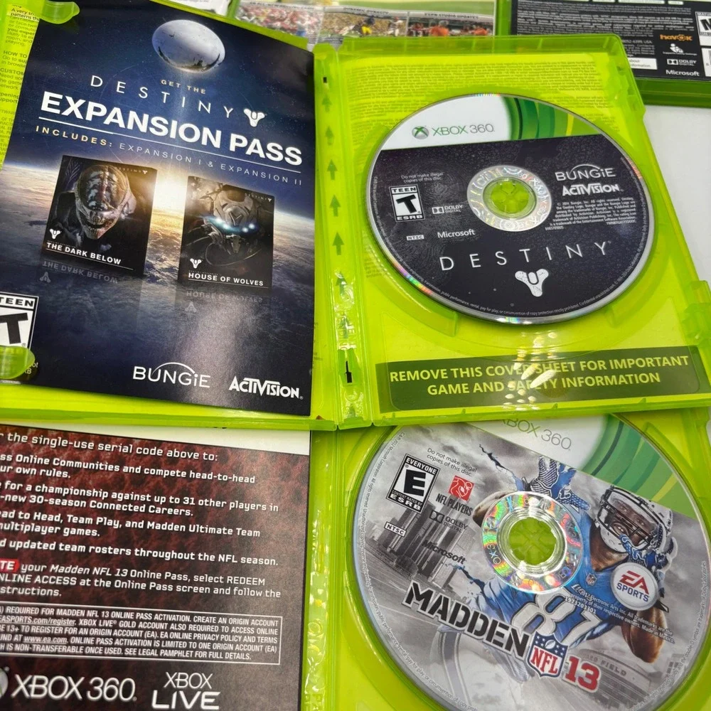 Microsoft Xbox 360 Video Game Lot 12 Games Halo COD NCAA Football 13 Good Bundle